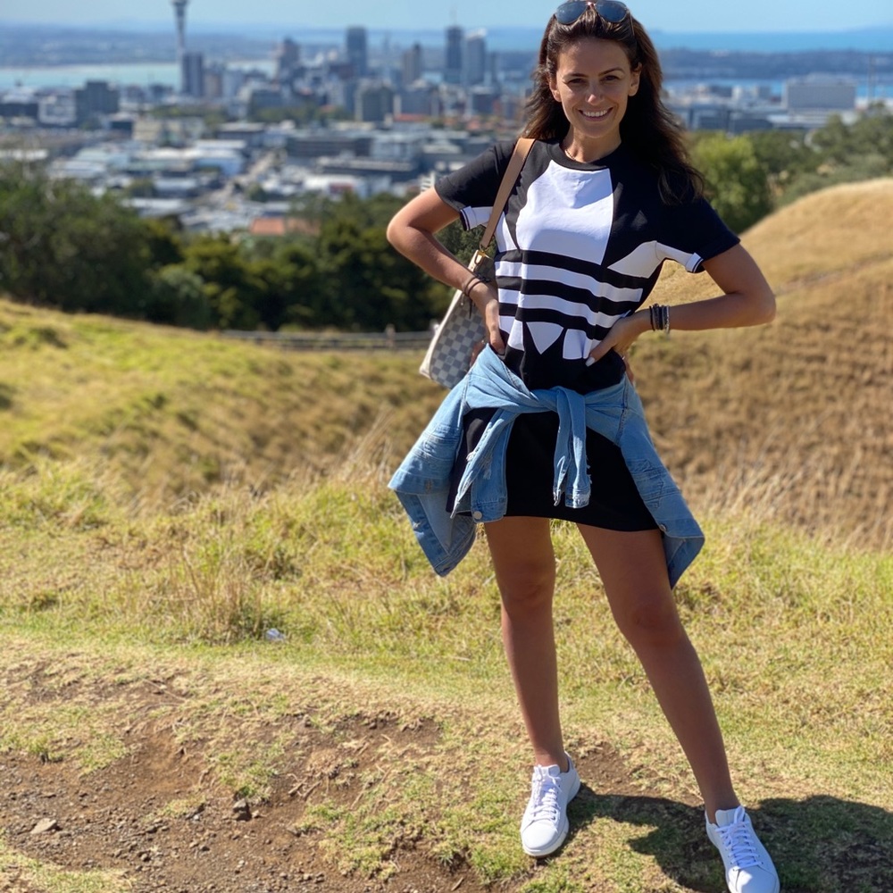 Adidas logo tee dress